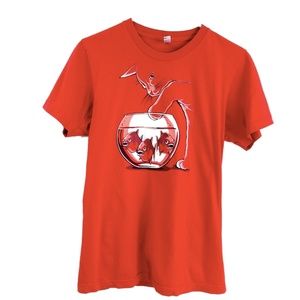 Cat Piranha Ironic Hipster Tee Small